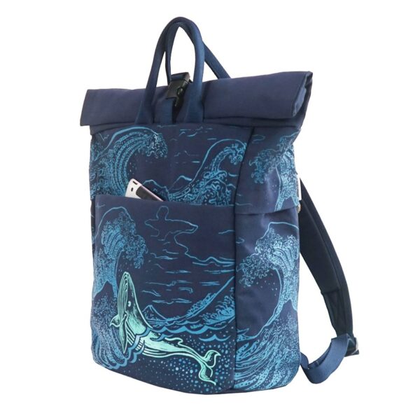 Urban Backpack with Humpback Whale & Hokusai waves