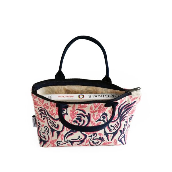 Purse with roosters illustration